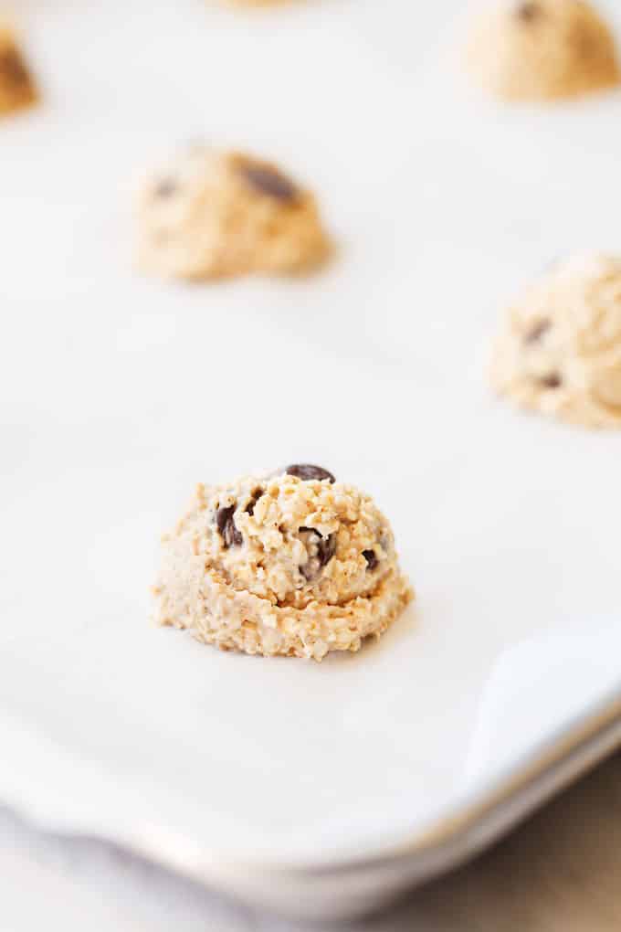 banana oatmeal cookies ready to be baked