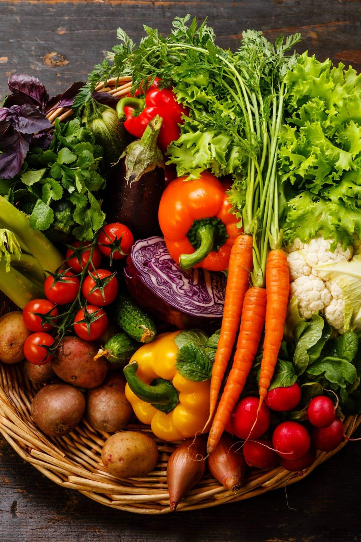 basket of colorful vegetables