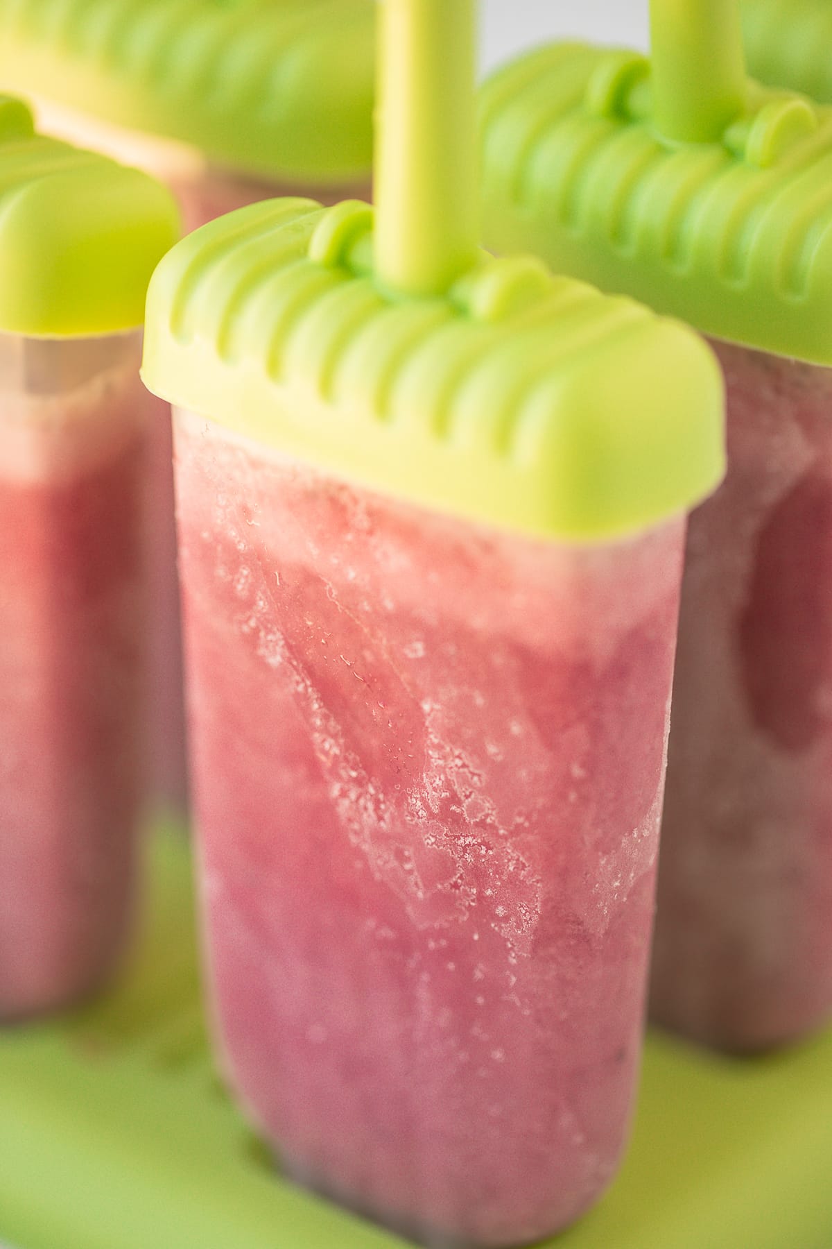 cherry popsicles frozen into molds