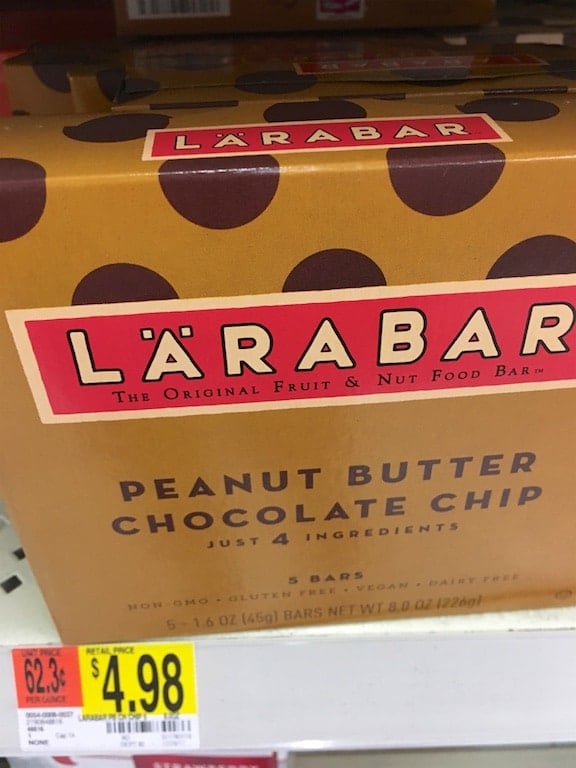 larabar package on shelf at walmart.