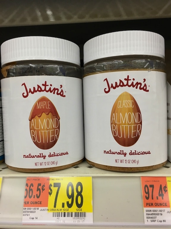 almond butter Justin's brand.