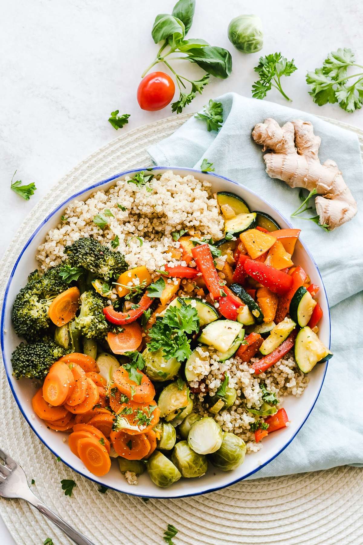 healthy salad with couscous