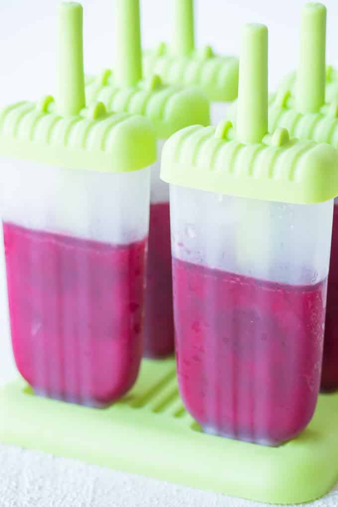 pomegranate popsicles in their molds