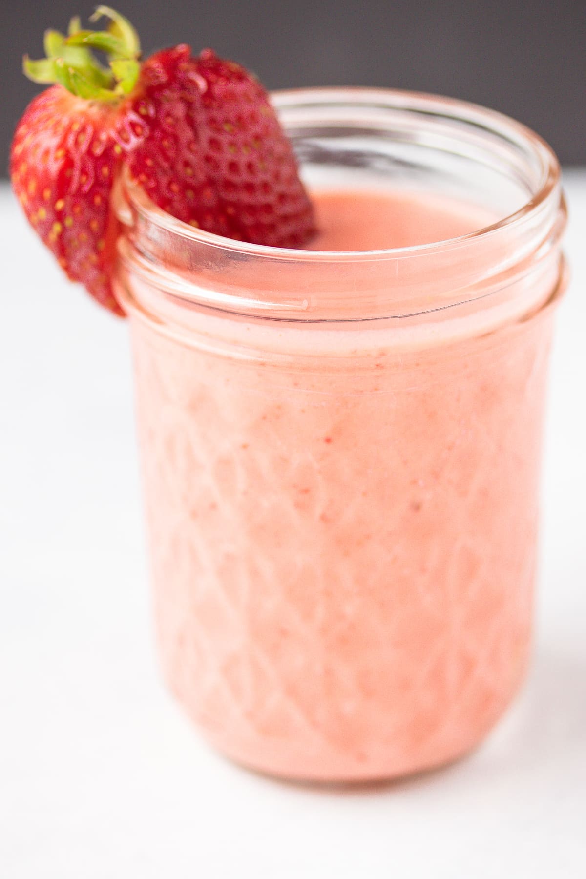 strawberry dressing in a glass jar