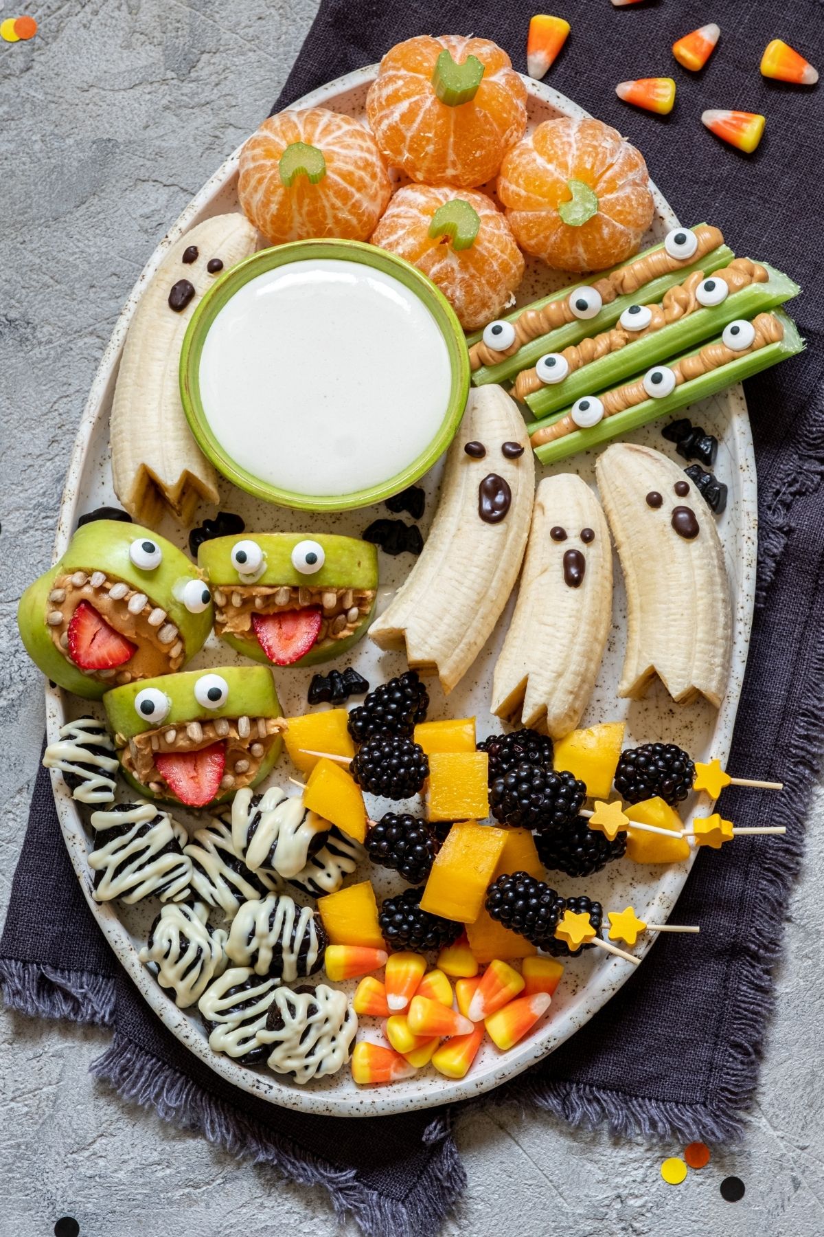 Healthy Halloween Snack Tray