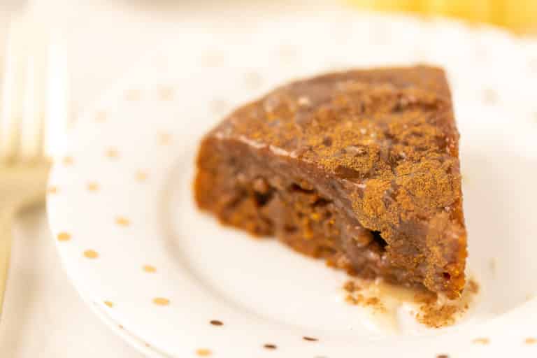 slice of pumpkin cake on a plate