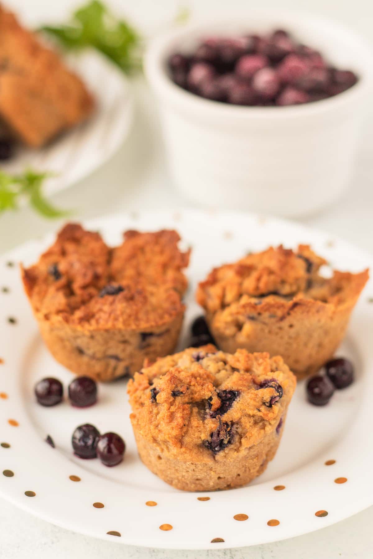 warm blueberry muffins ready to eat