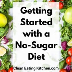 getting started with a no sugar diet graphic.