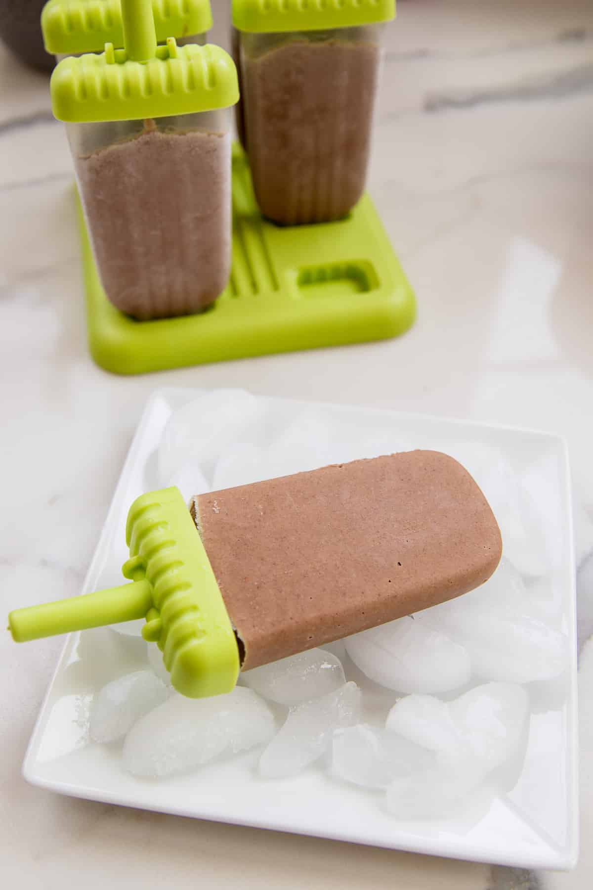 fudgesicle on a tray with ice