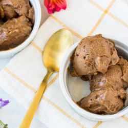 bowls with chocolate ice cream ready to be eaten
