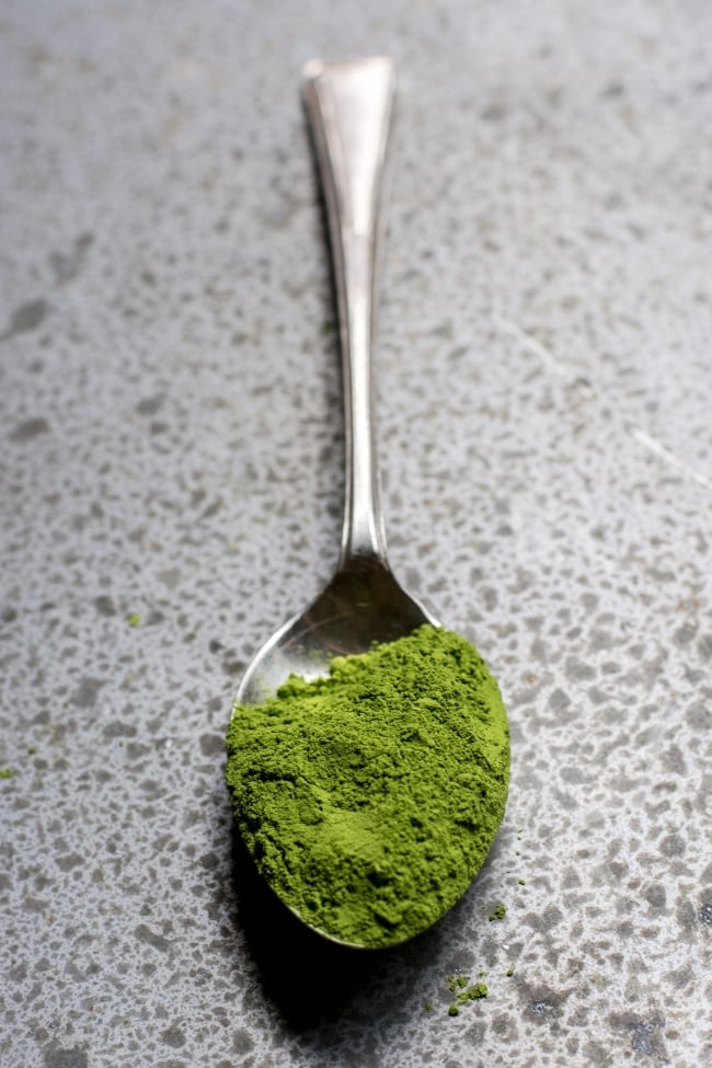 Spoon full of Matcha Green Tea Powder