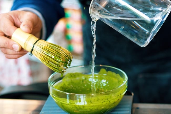 Making Matcha with Hot water