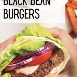 gluten-free black bean burger pin.