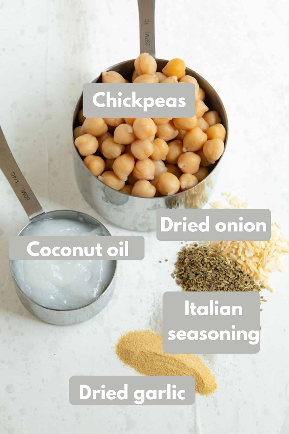 ingredients for roasted chickpeas