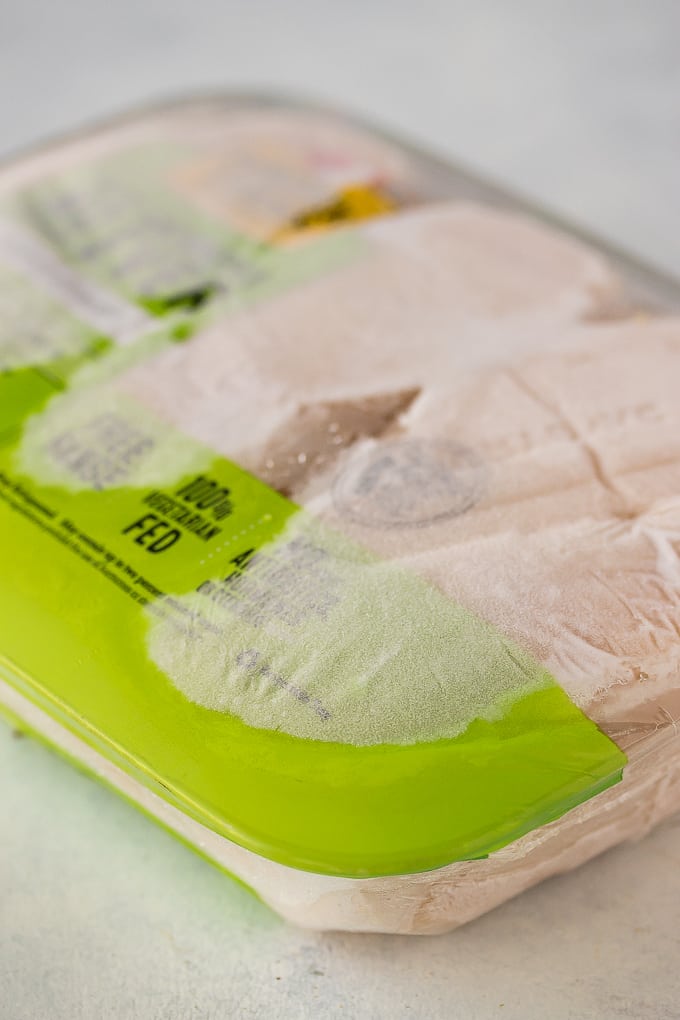 frozen chicken breasts in their packaging