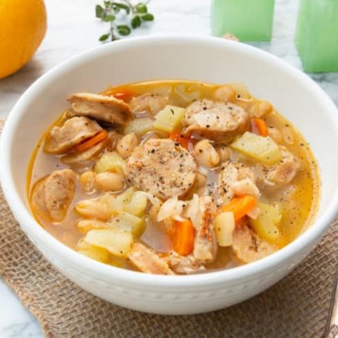 Instant Pot White Bean Soup with Sausage - Clean Eating Kitchen