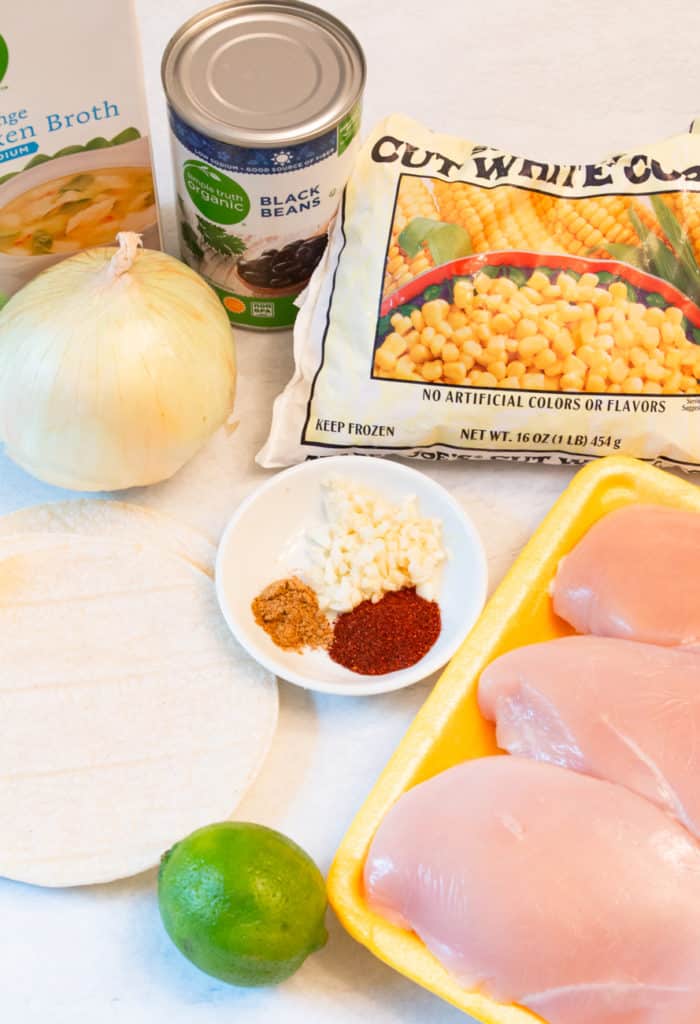 Ingredients for an easy and flavorful chicken soup recipe.