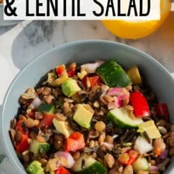 wild rice and lentil salad pin