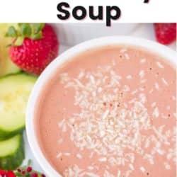 vegan strawberry soup pin