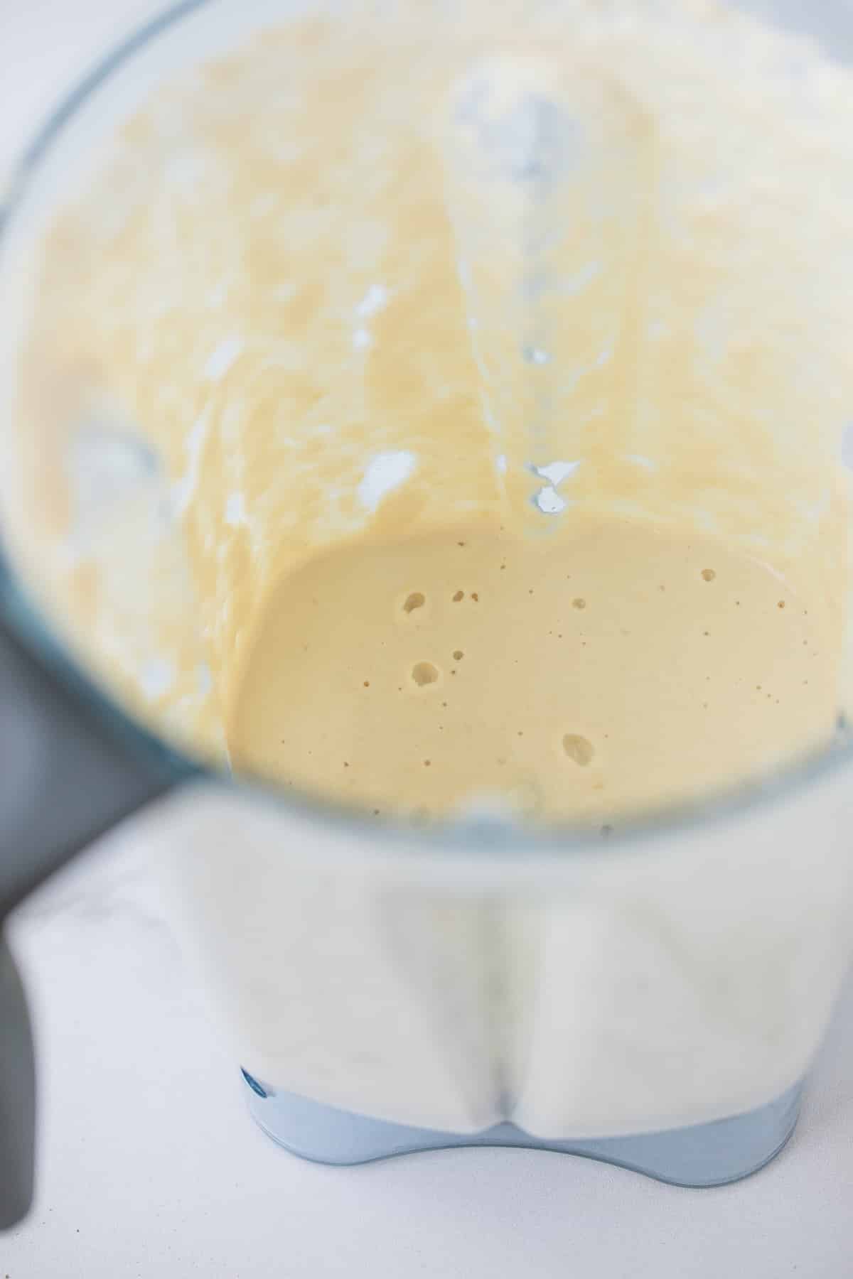 cream sauce in a blender