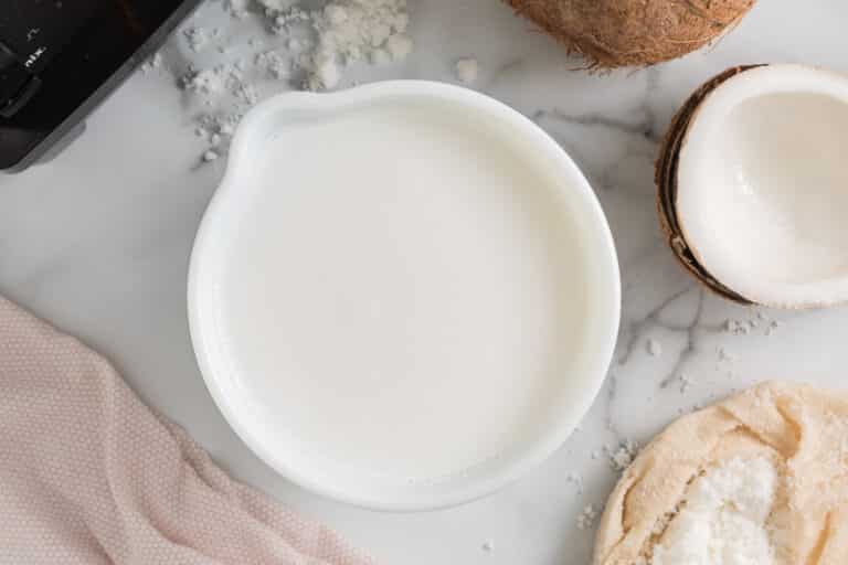 vitamix coconut milk in bowl.