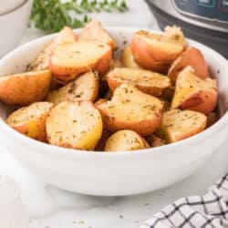 bowl of cooked instant pot red potatoes