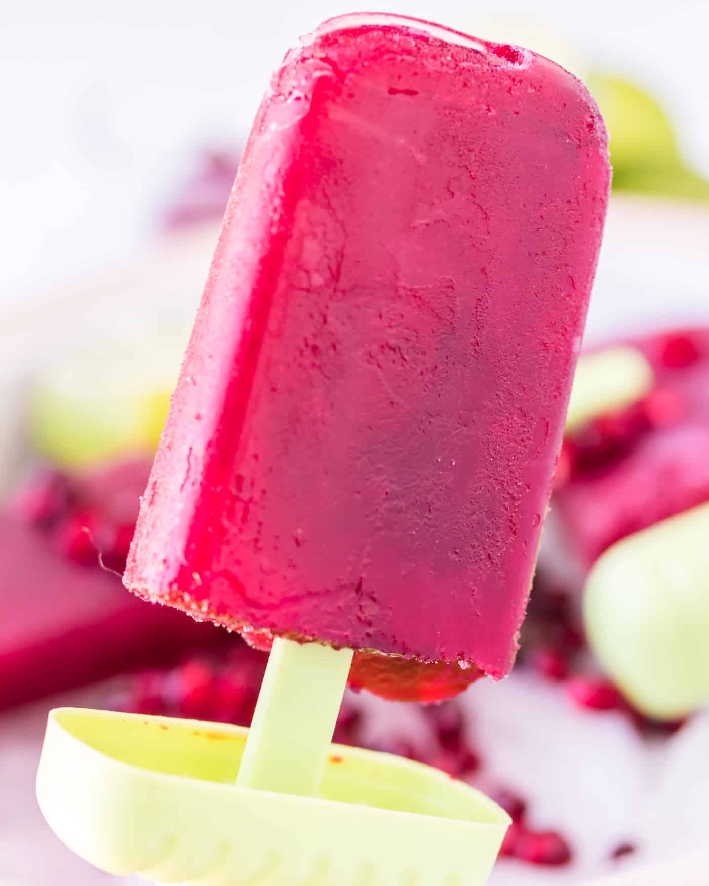 pomegranate popsicle ready to eat.