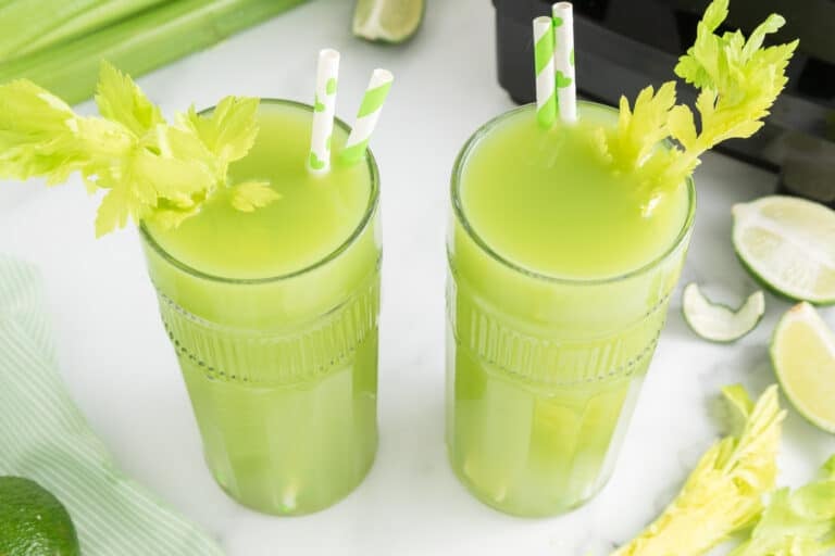 two glasses of celery juice.