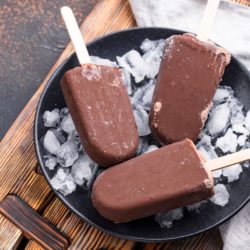 bowl of fudgesicles with ice.