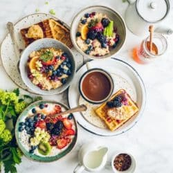 buffet of healthy breakfast foods