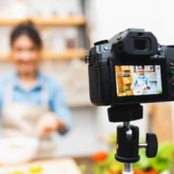 camera in front of a cooking show