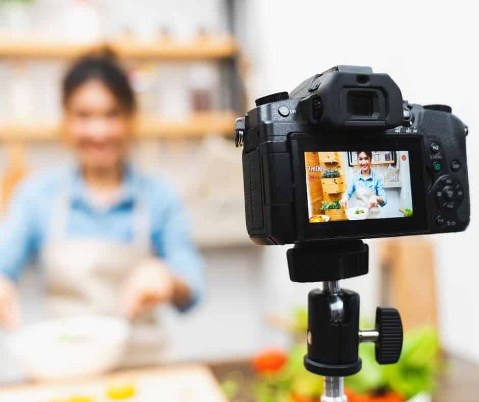 camera in front of a cooking show