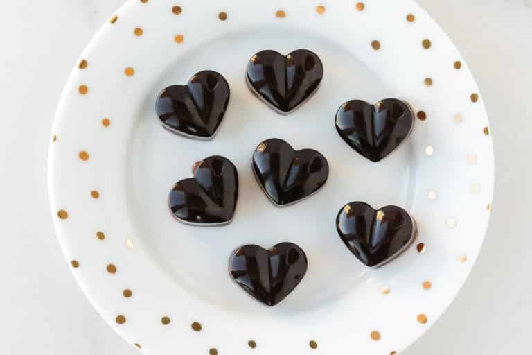 plate with heart gummies