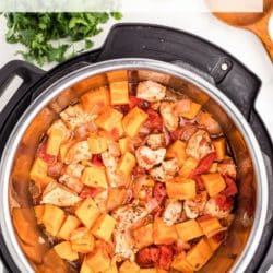 instant pot chicken with sweet potato pin