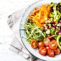 salad bowl with a variety of vegetables