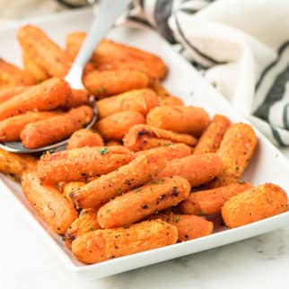 platter with air fryer baby carrots