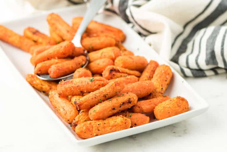 platter with air fryer baby carrots
