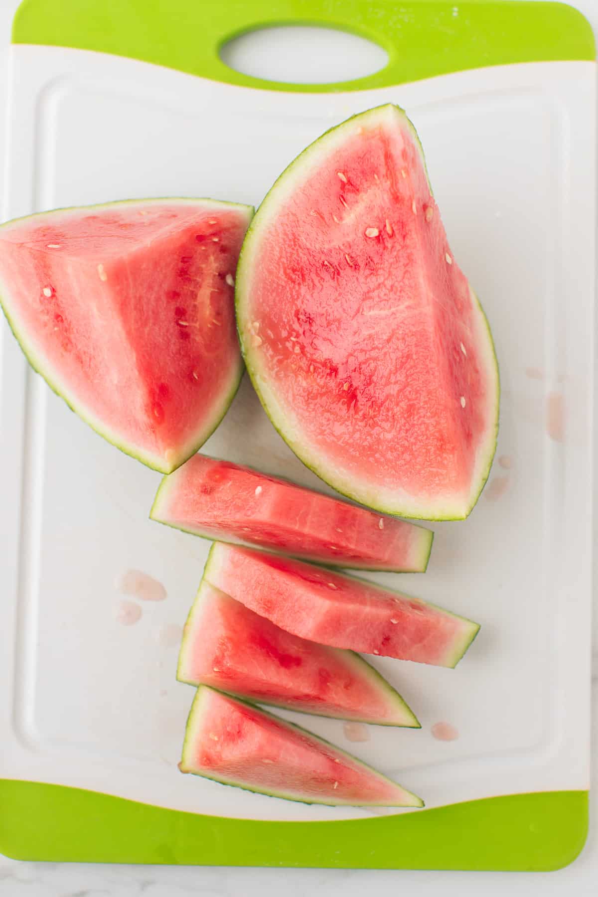 sliced fresh watermelon.