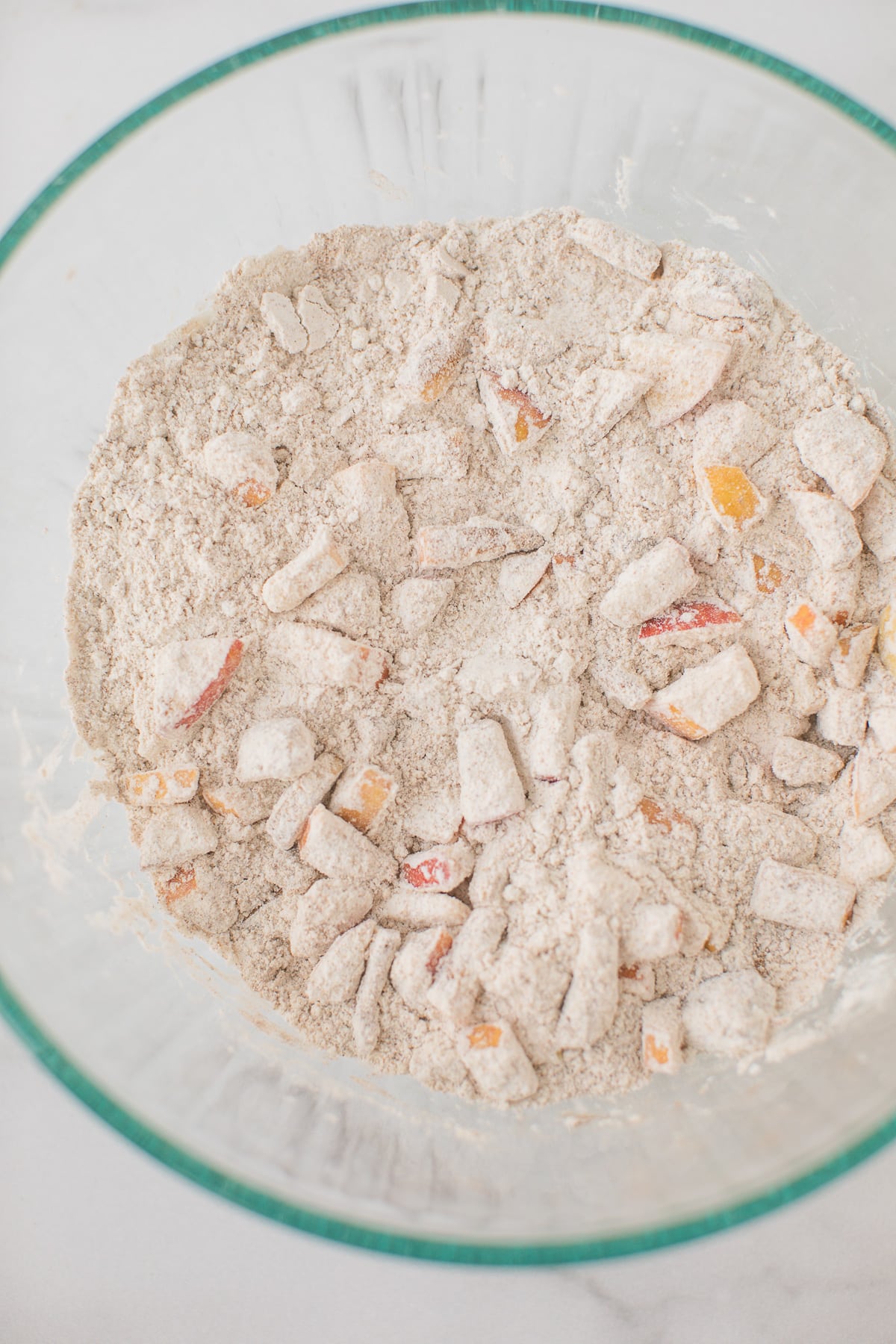dry ingredients for muffins in a mixing bowl