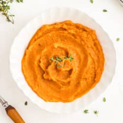 instant pot mashed sweet potatoes served in bowl