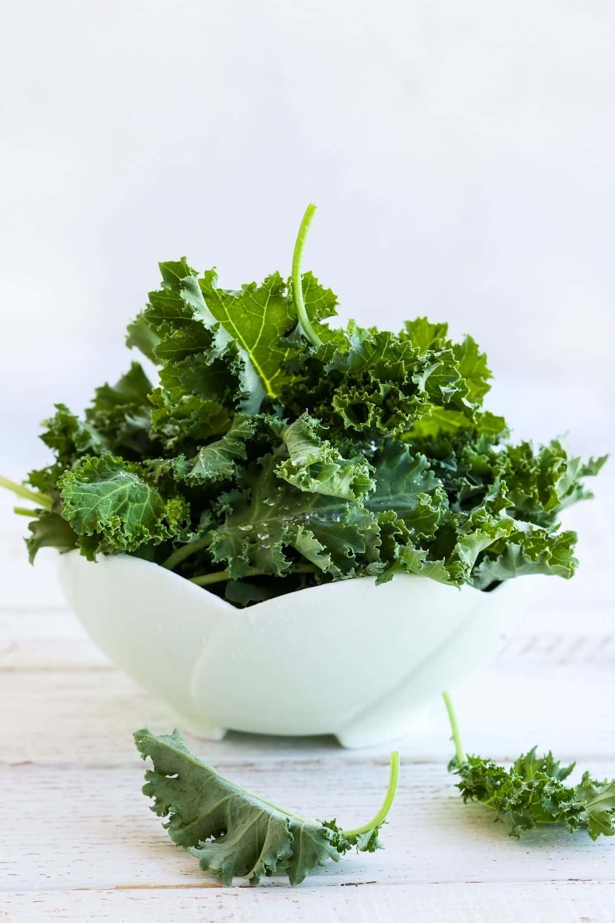 bowl of curly kale.