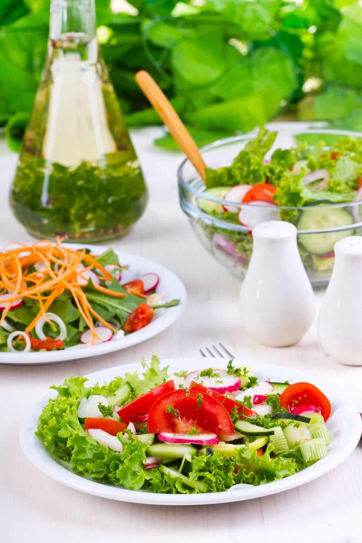 fresh salad with chopped vegetables