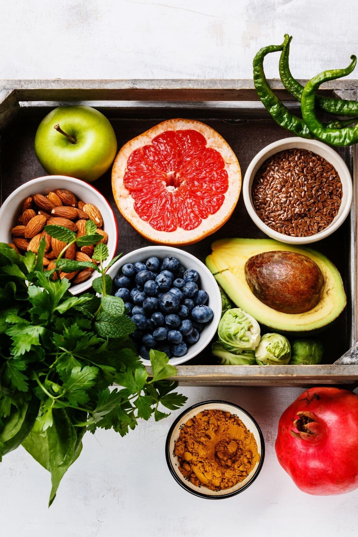 platter of healthy foods.