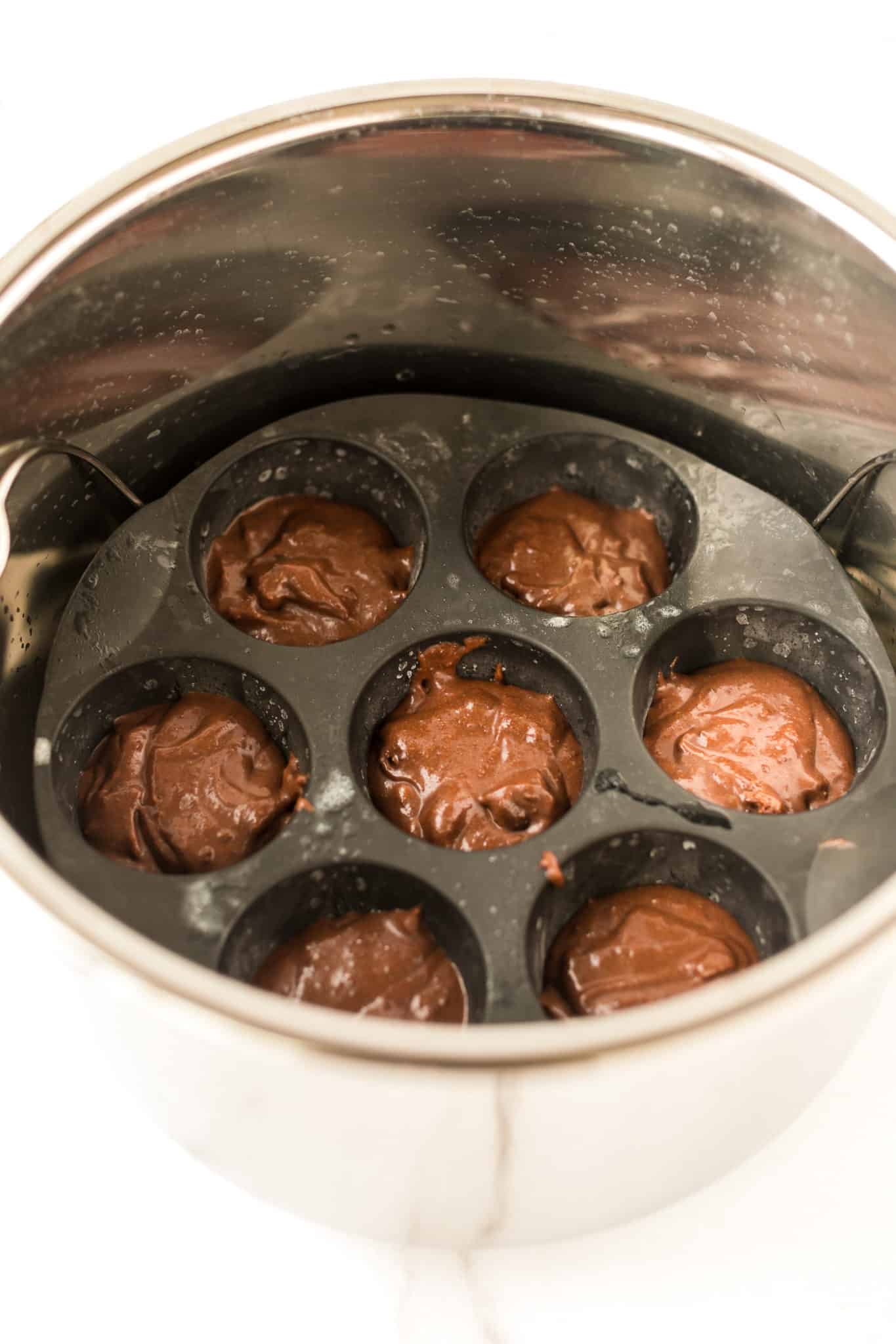 brownie bites ready to cook inside an instant pot