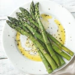 cooked asparagus on a plate spring recipes