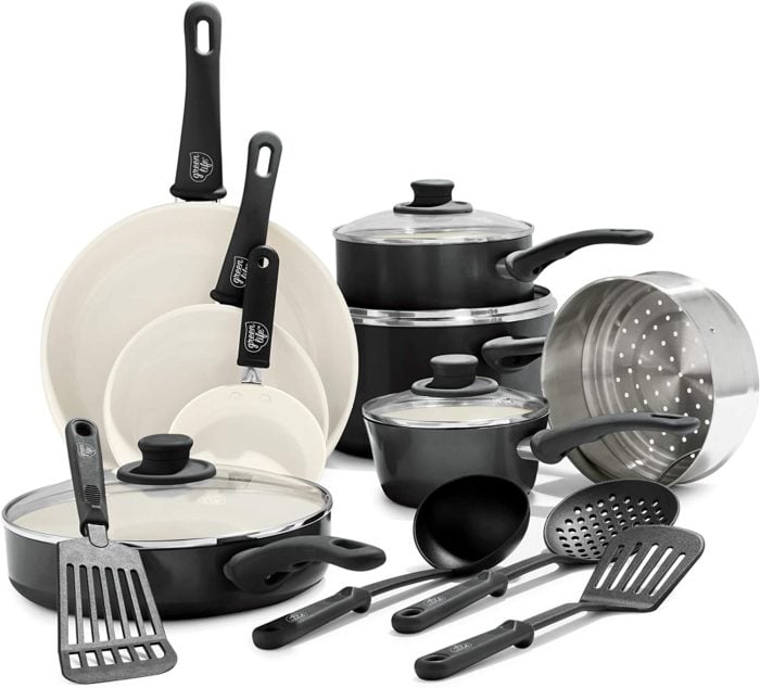 GreenLife ceramic cookware set.