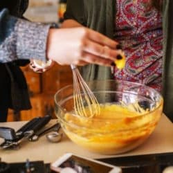 woman cooking with pumpkin