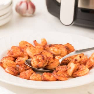 a bowl of air fryer shrimp