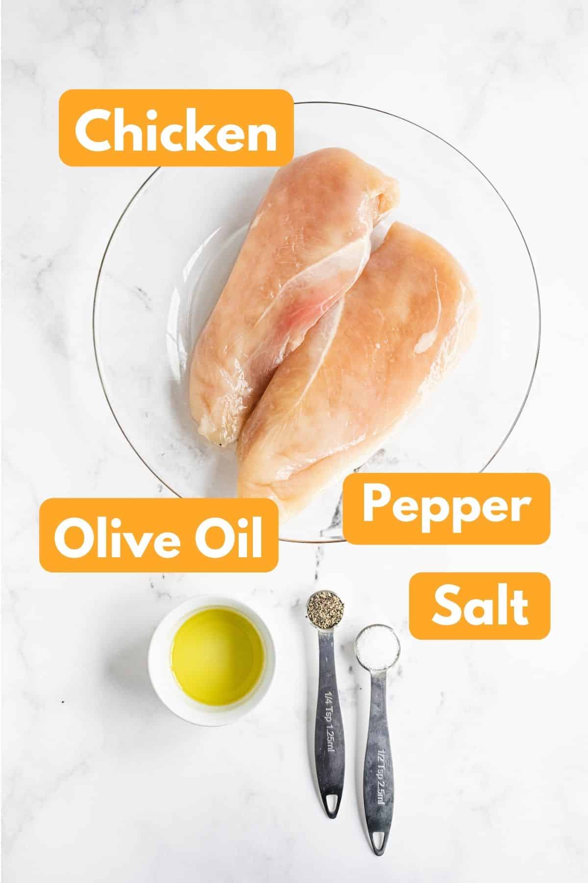 Ingredients to cook chicken breast