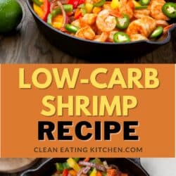 low carb shrimp fajitas recipe pin.